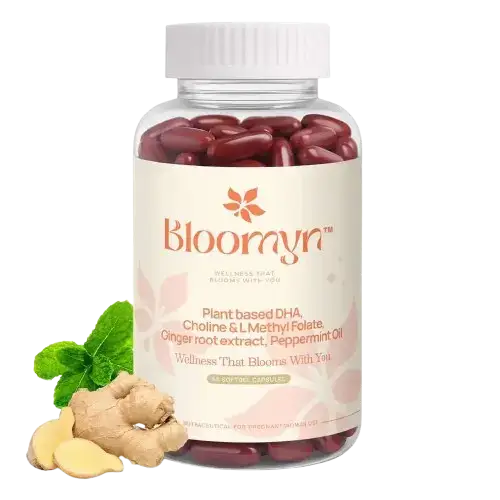 DHA softgel capsules with ginger extract for brain heart and digestive health